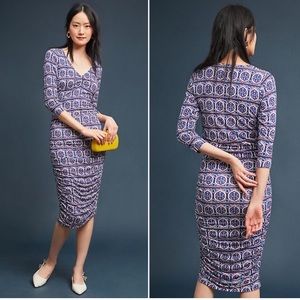 Anthropologie Dress Madea Ruched Column